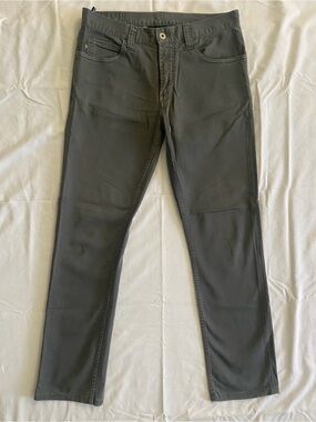 Emporio Armani Gray washed jeans, logo button straight cut midwaist